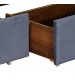 Stella Fabric Bed Frame Blue Queen With Storage Drawers